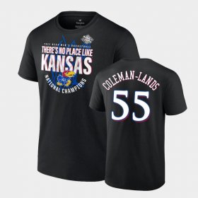 #55 Jalen Coleman-Lands 2022 National Champions Kansas Floater Men's Black T-Shirt 143217-713