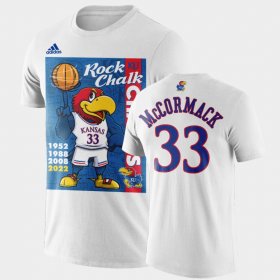#33 David McCormack 2022 National Champions University of Kansas 2022 Rock Chalk Champions Cartoon Mens Black T-Shirt 729289-887