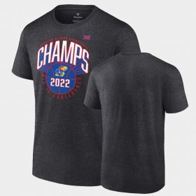 College Basketball Kansas 2022 Big 12 Basketball Regular Season Champions Men Charcoal T-Shirt 298455-991