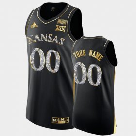 #00 Custom College Basketball University of Kansas Diamond Edition Men Black Jersey 845315-694
