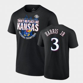 #3 Dajuan Harris Jr. 2022 National Champions Kansas Jayhawks Floater Mens Black T-Shirt 626744-500