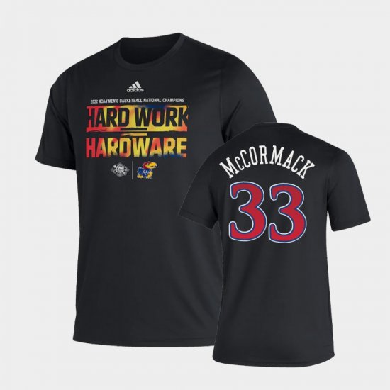 #33 David McCormack 2022 National Champions University of Kansas Locker Room Men Black T-Shirt 859206-954