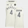 #4 Devonte' Graham College Basketball Jayhawks Reverse Retro Alumni Basketball Men White Jersey 234566-250