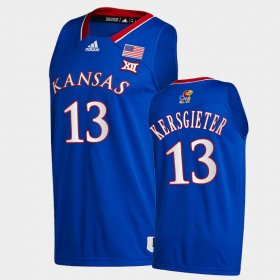 #13 Holly Kersgieter College Basketball Jayhawks Basketball NCAA Men's Blue Jersey 181005-508