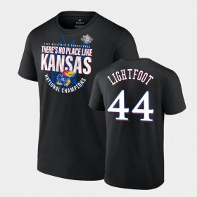 #44 Mitch Lightfoot 2022 National Champions Jayhawks Floater Men Black T-Shirt 128669-786
