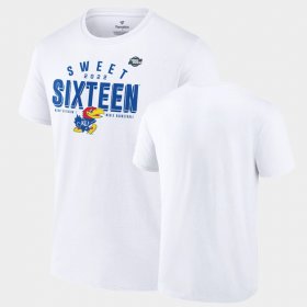 College Basketball Kansas 2022 NCAA Tournament March Madness Sweet Sixteen Jumpball Men's White T-Shirt 574717-593
