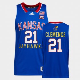 #21 Zach Clemence College Basketball University of Kansas Throwback Men Royal Jersey 916840-542
