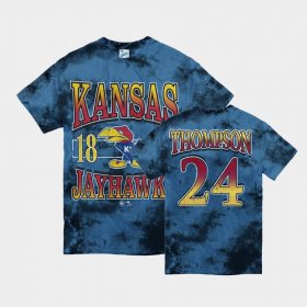 #24 Bryce Thompson Vintage Tubular Jayhawks Retro Tie-Dye Mens Blue T-Shirt 495989-930