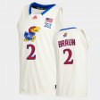#2 Christian Braun College Basketball Jayhawks 2020-21 New Season League patch Men Cream Jersey 375933-884