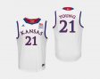 #21 Clay Young College Basketball Kansas Jayhawks Mens White Jersey 648694-496