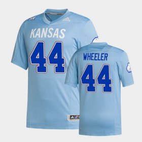 #44 Cornell Wheeler Premier Kansas Jayhawks Strategy Men's Light Blue Jersey 501008-820