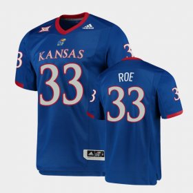 #33 Spencer Roe Premier University of Kansas Football Men's Royal Jersey 922918-830